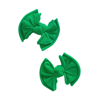 2PK BABY FAB CLIP: kelly green-Baby Bling Bows