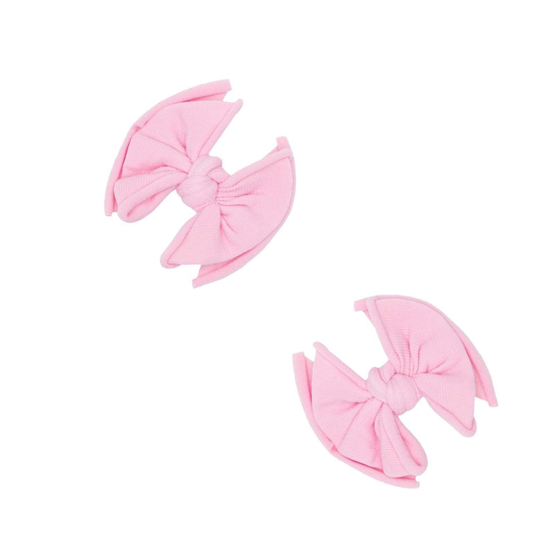 2 Pack Spandex/Nylon Baby Fab Clips One Size: pink-Baby Bling Bows