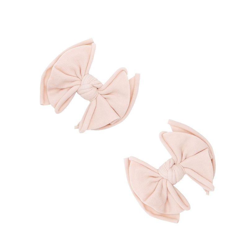 2 Pack Spandex/Nylon Baby Fab Clips One Size: petal-Baby Bling Bows