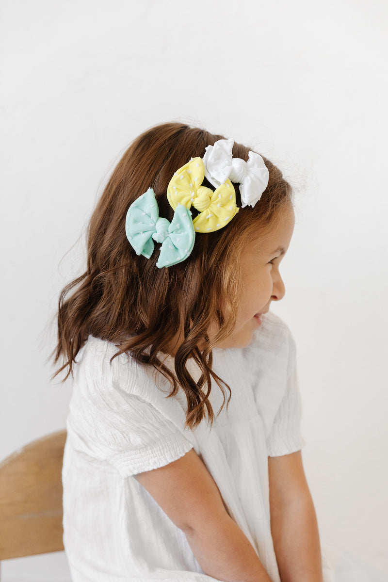 2PK BABY SHAB CLIPS: meringue dot