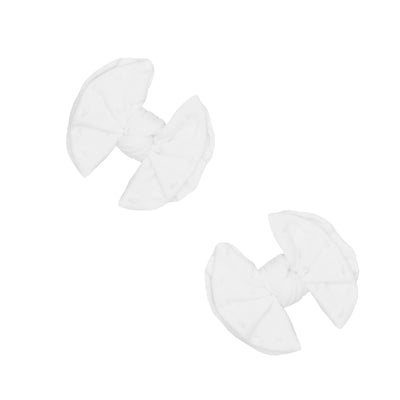 2 Pack Spandex/Nylon Baby Shab Clips One Size: white dot-Baby Bling Bows