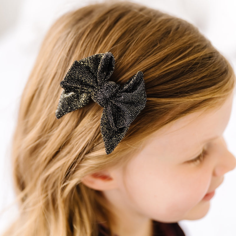2PK METALLIC BABY DEB CLIPS: black