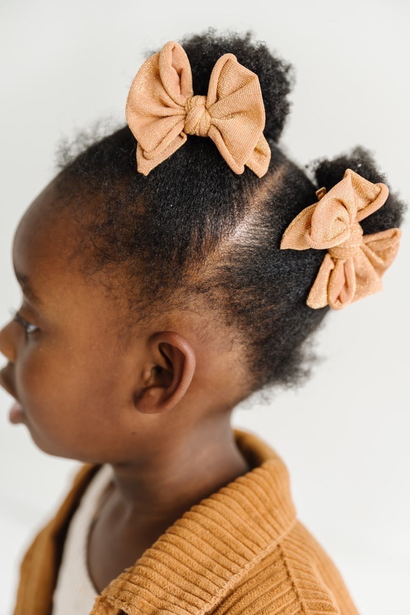 2PK METALLIC BABY DEB CLIPS: light metallic gold