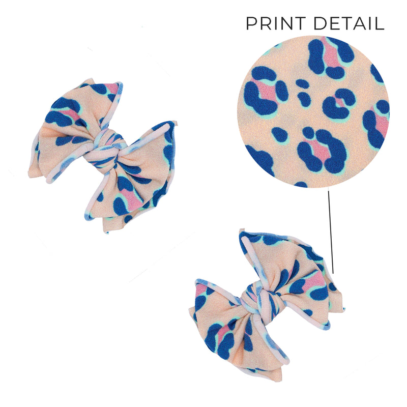 2PK PRINTED BABY FAB CLIPS: cleo / leopard