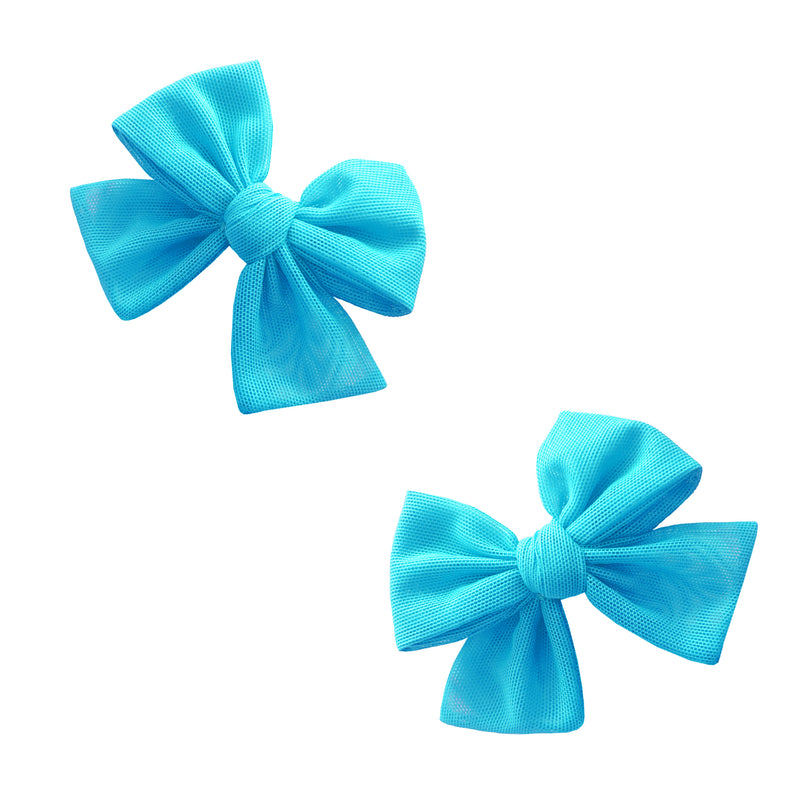2PK TULLE BABY BLOOM CLIPS: aqua