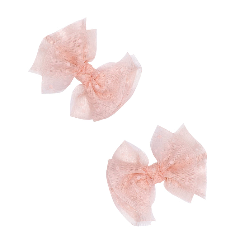 2PK TULLE BABY FAB CLIPS: rose quartz
