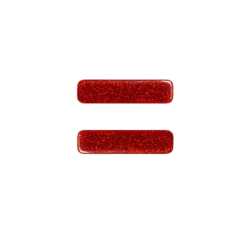 2PK GLITTER BAR CLIPS: glitter red