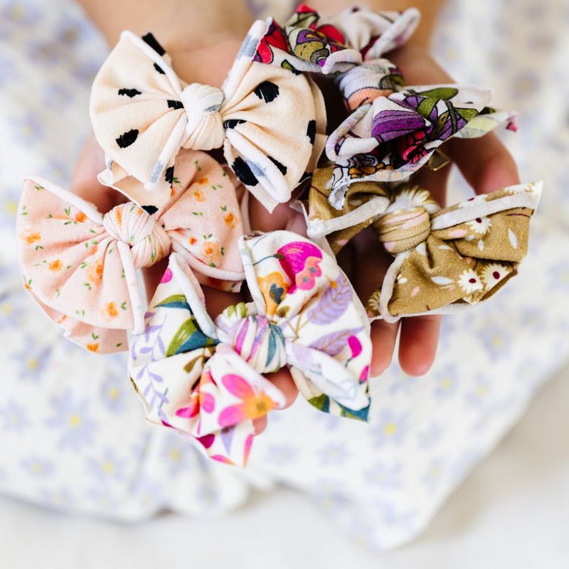 2PK PRINTED BABY FAB CLIPS: honey