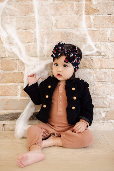 Soft Nylon Headband Printed Fab Style One Size: skull n rose-Baby Bling Bows