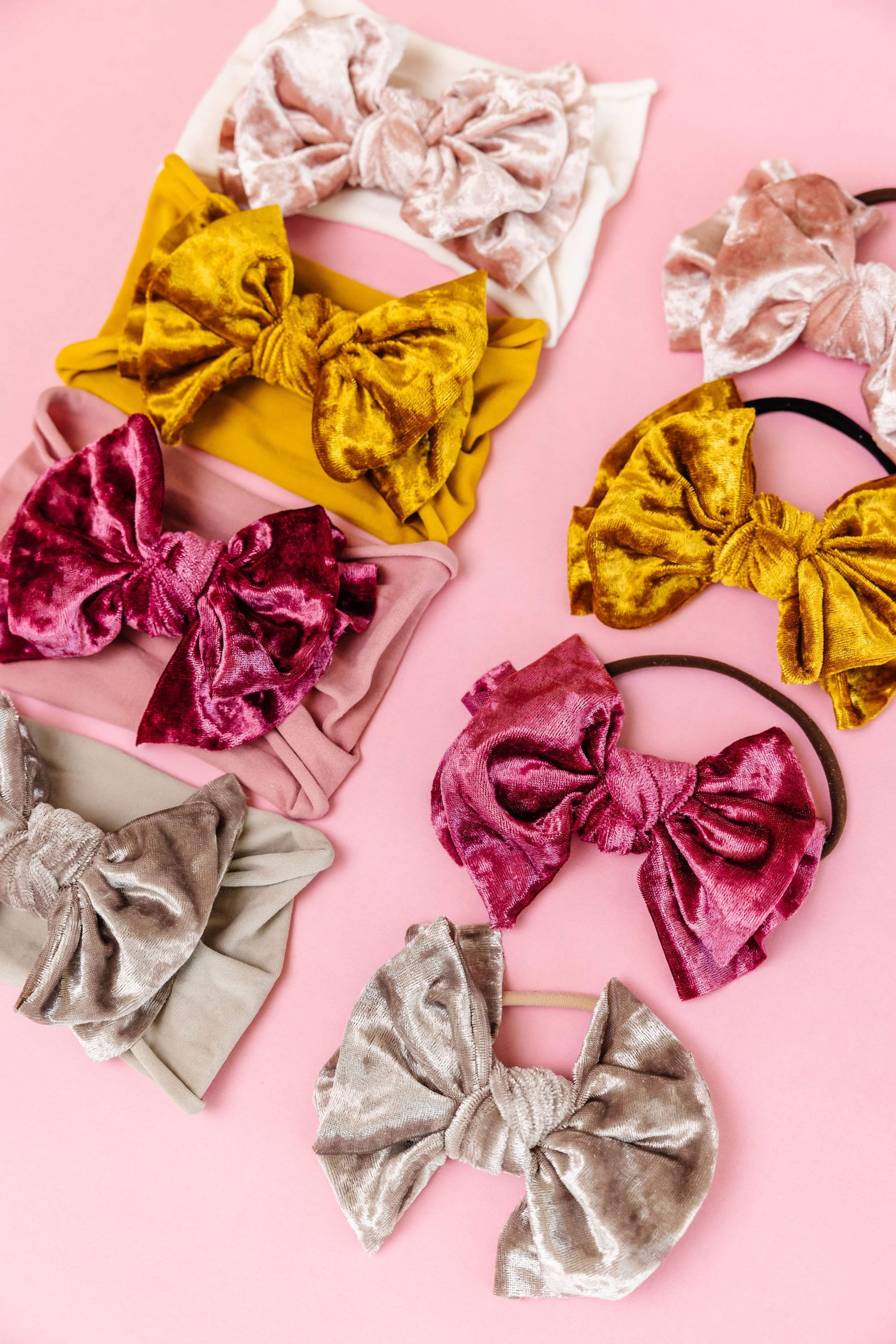 Soft Nylon Skinny Headband Velvet FAB-BOW-LOUS One Size: brown/crushed medallion-Baby Bling Bows