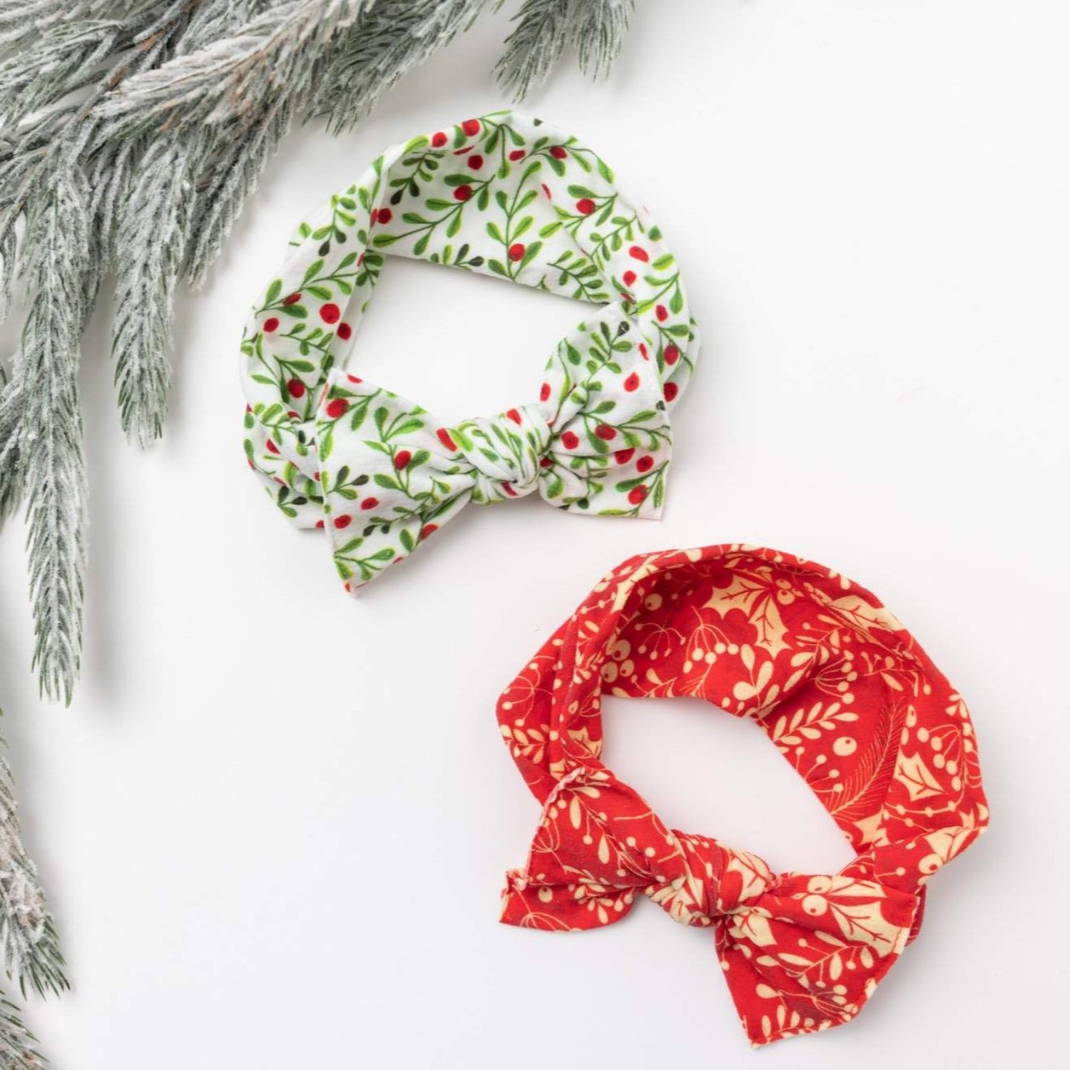 Soft Printed Nylon Headband One Size: red bough-Baby Bling Bows