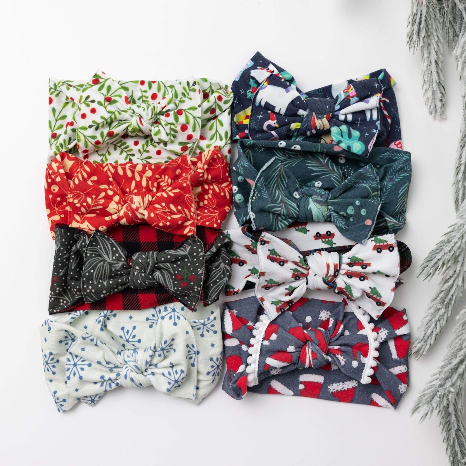 Soft Printed Nylon Headband One Size: holiday-Baby Bling Bows