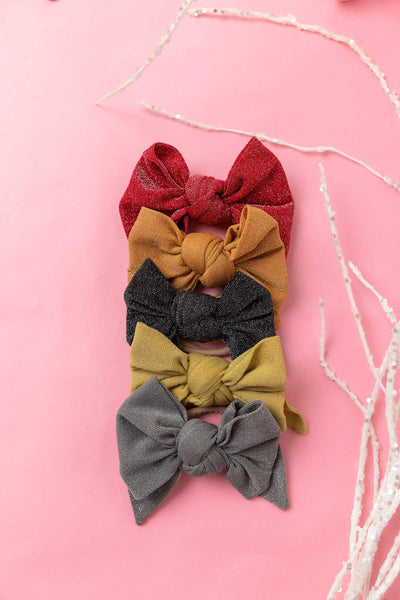 Soft Nylon/Spandex Headband Metallic Deb Skinny One Size: brown/red-Baby Bling Bows