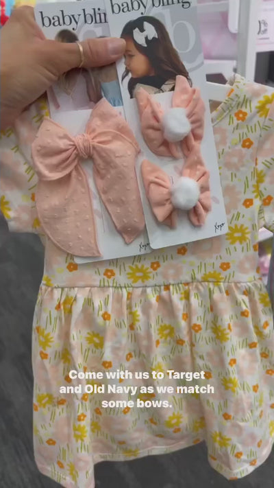 2PK BABY BLOOM CLIPS: bubblegum knit tulip