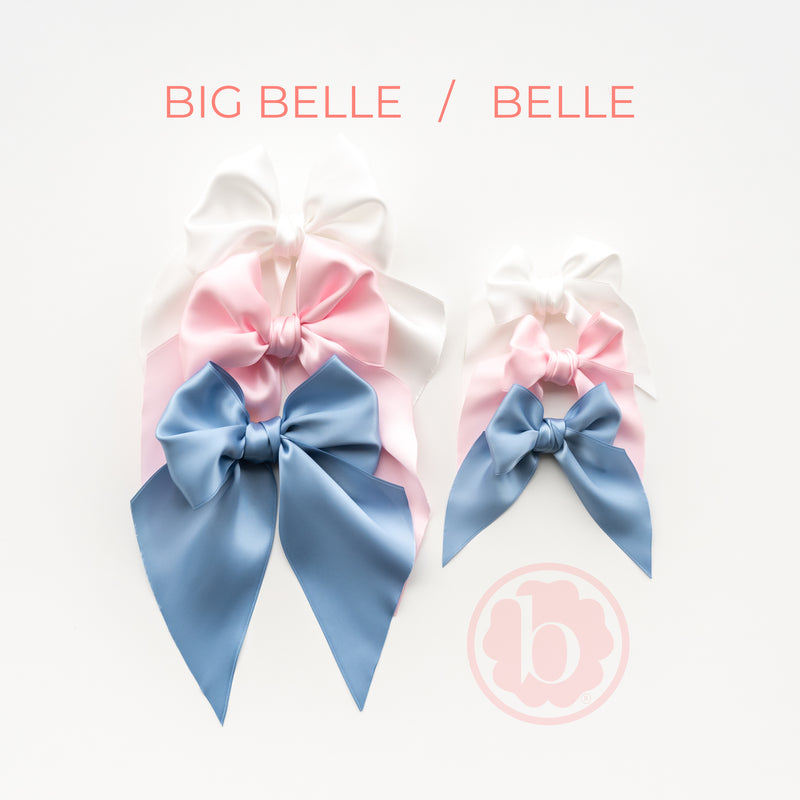 SATIN BIG BELLE CLIP: white