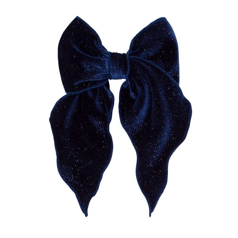 POINTED BIG BELLE CLIP: velvet indigo glitter