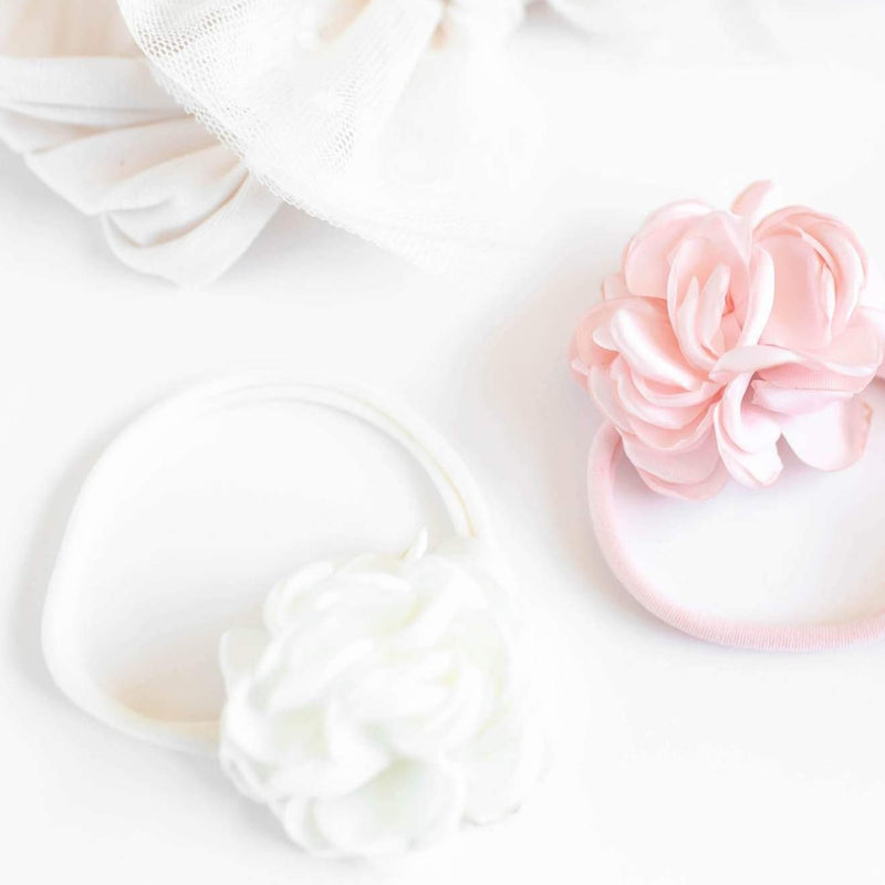 MINI SILK RUFFLE SKINNY: ivory-Baby Bling Bows