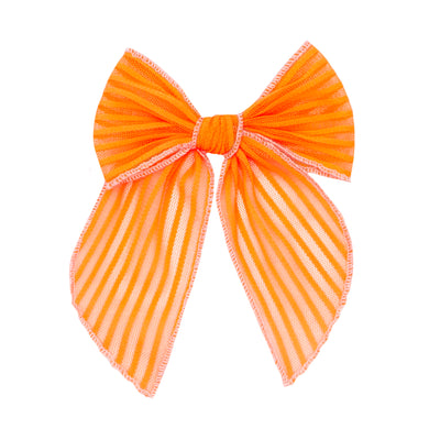 BELLE CLIP: neon orange stripe