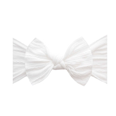 Soft Nylon Headband Cable Knit Knot Style One Size: white-Baby Bling Bows