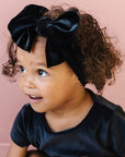 Soft Velvet Nylon Fab-bow-lous Headband One Size: black-Baby Bling Bows