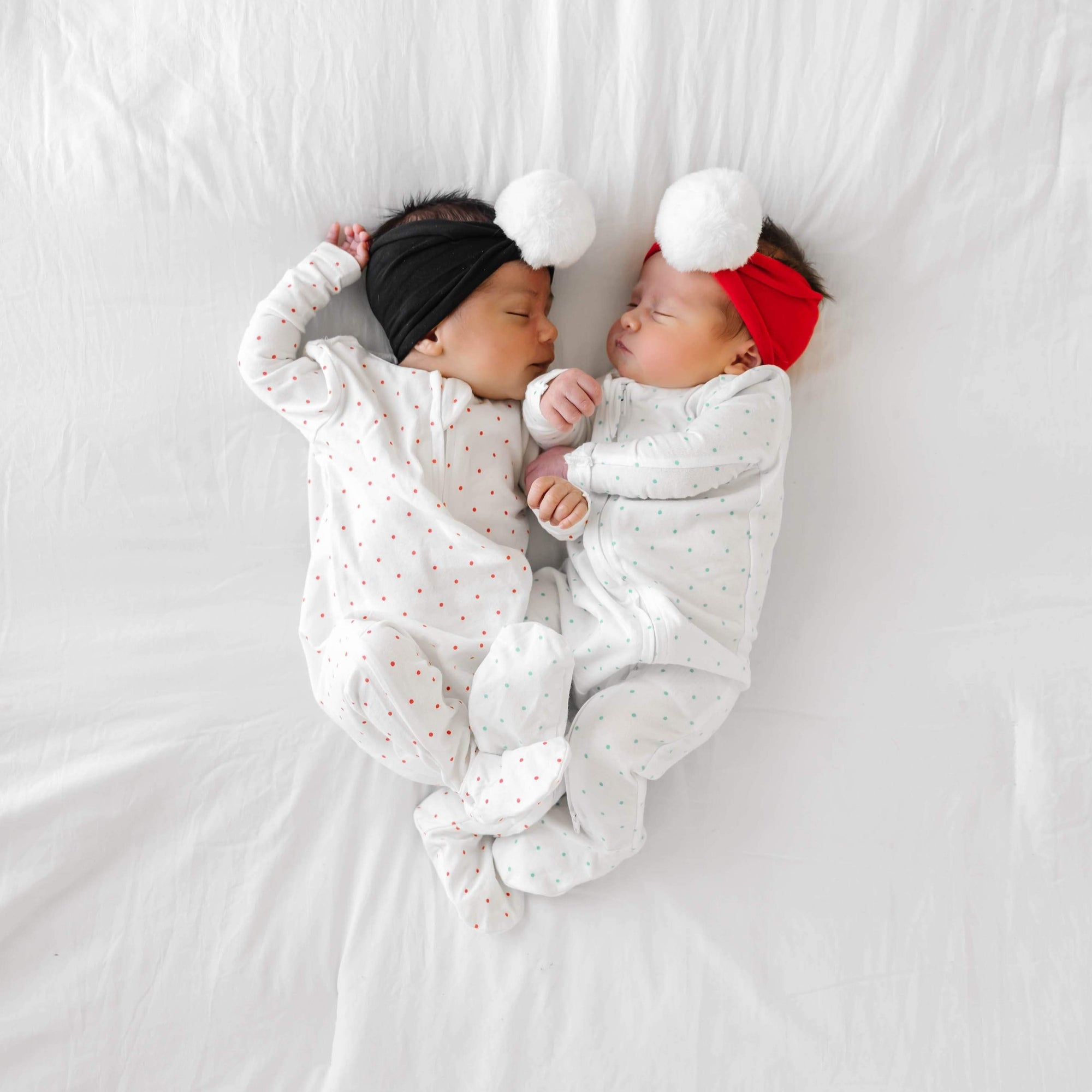 Soft Nylon Headband with Faux Luxe Fur Pom One Size: cherry/white-Baby Bling Bows