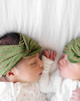 Soft Nylon Headband Patterned Shabby Knot One Size: hunter/red dot-Baby Bling Bows