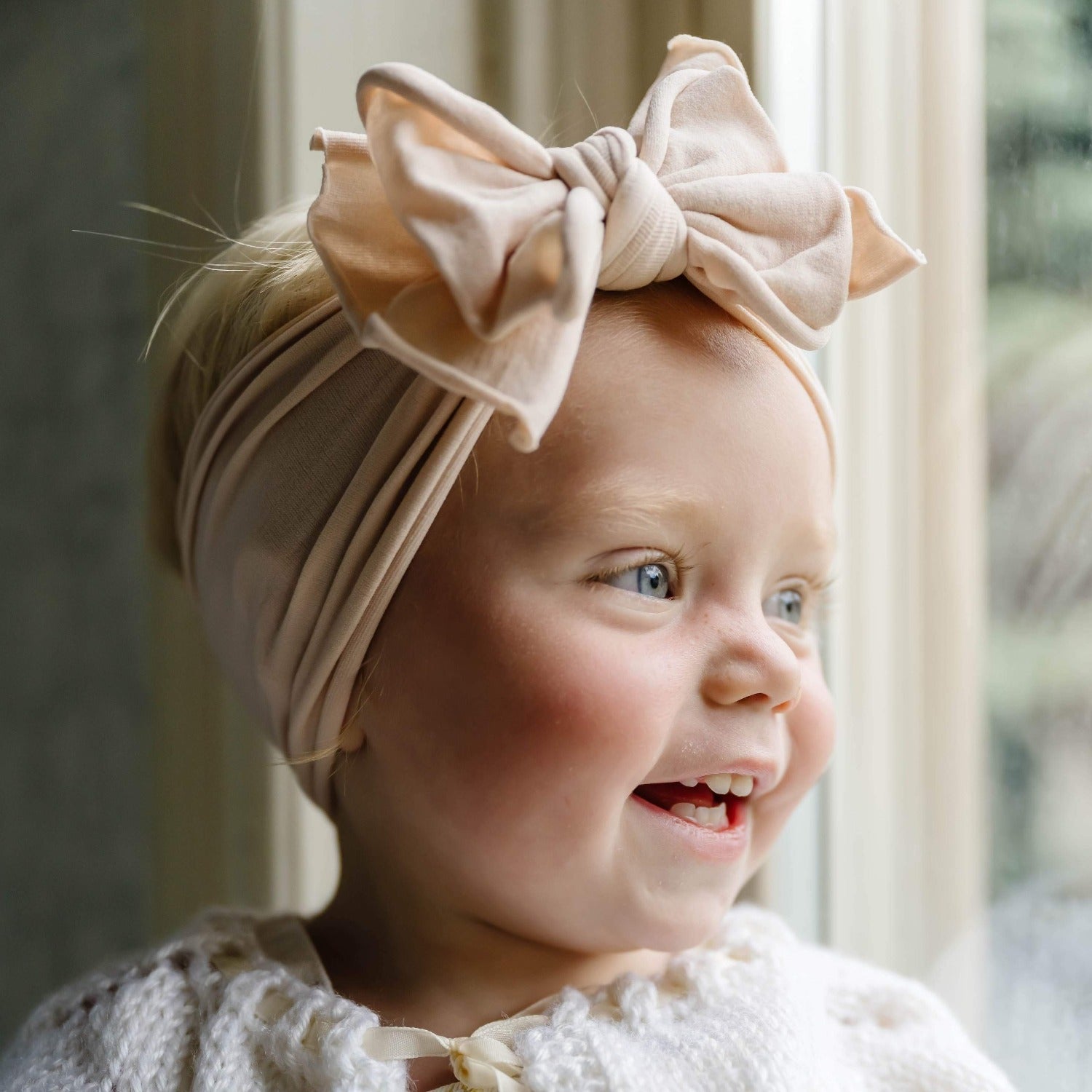 Soft Nylon/Spandex Headband Fab-BOW-Lous Style One Size: petal-Baby Bling Bows