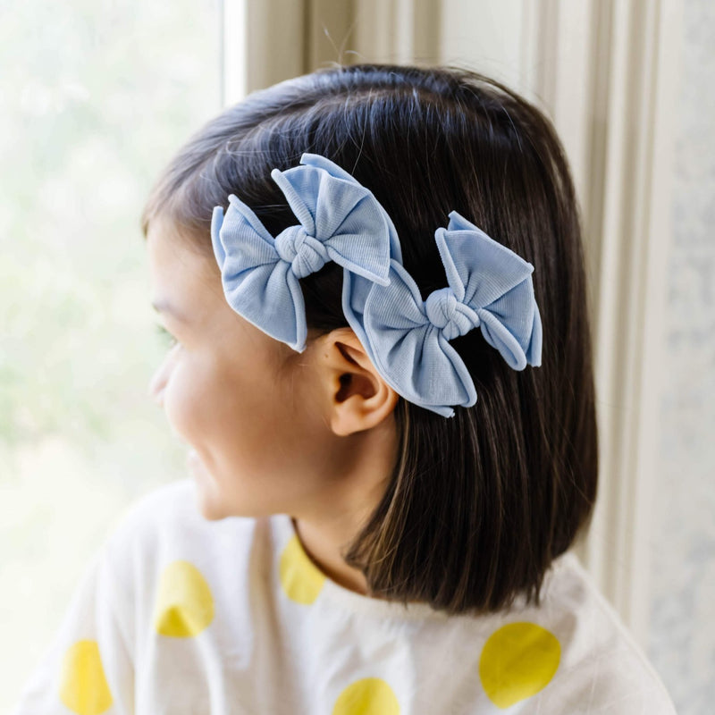 2 Pack Spandex/Nylon Baby Fab Clips One Size: dusty blue-Baby Bling Bows
