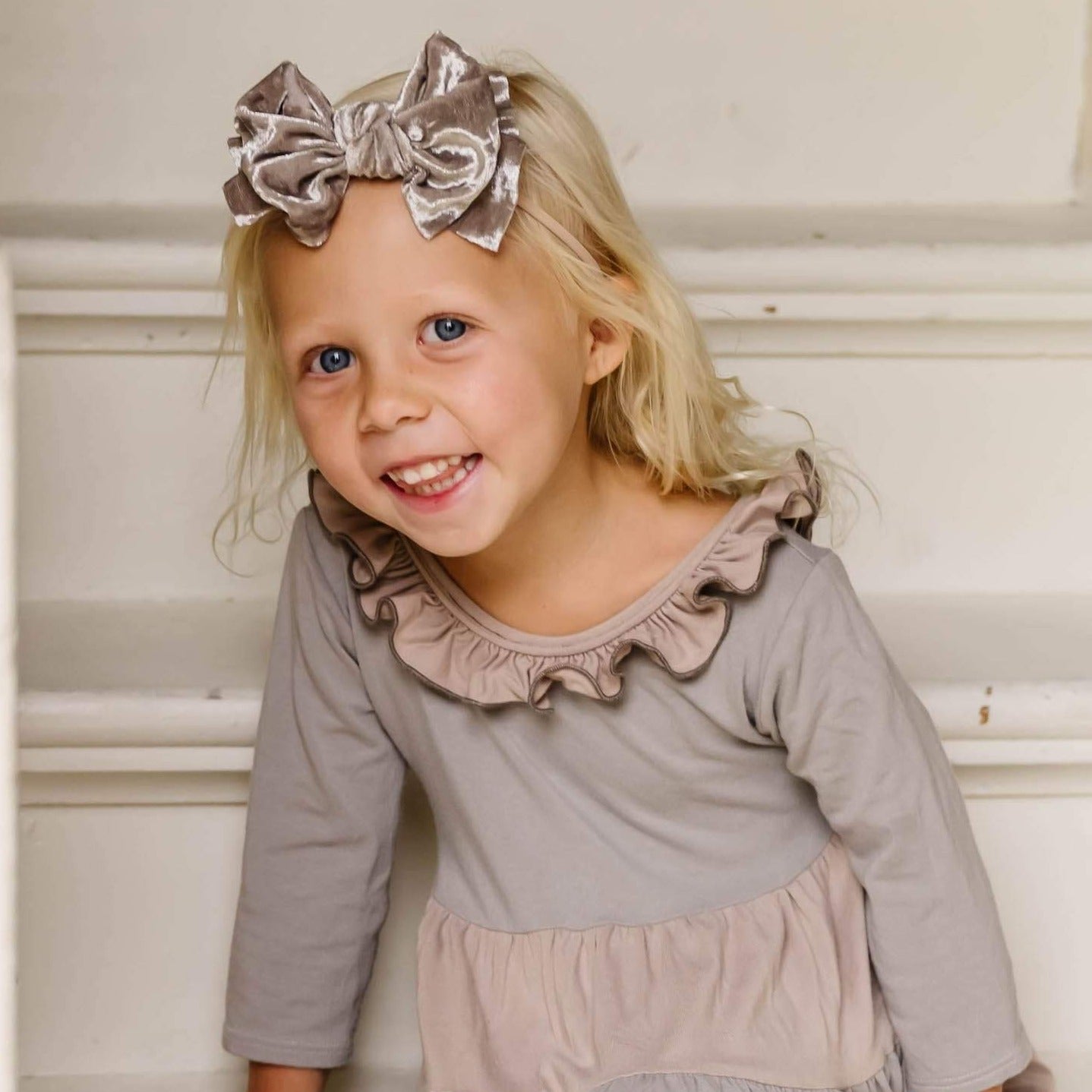 Soft Nylon Skinny Headband Velvet FAB-BOW-LOUS One Size: brown/crushed mushroom-Baby Bling Bows