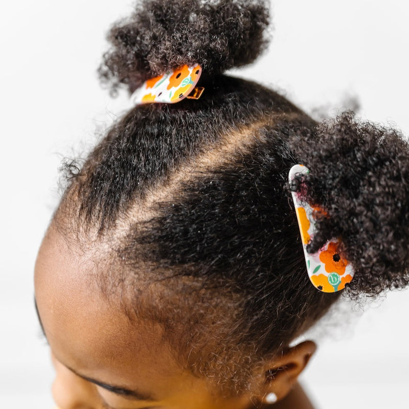 2PK ALMOND CLIPS: orange poppy