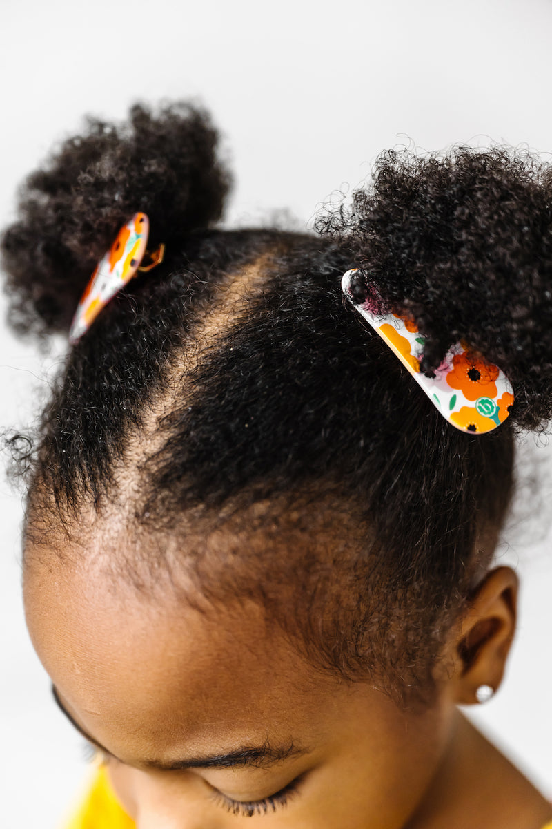 2PK ALMOND CLIPS: orange poppy
