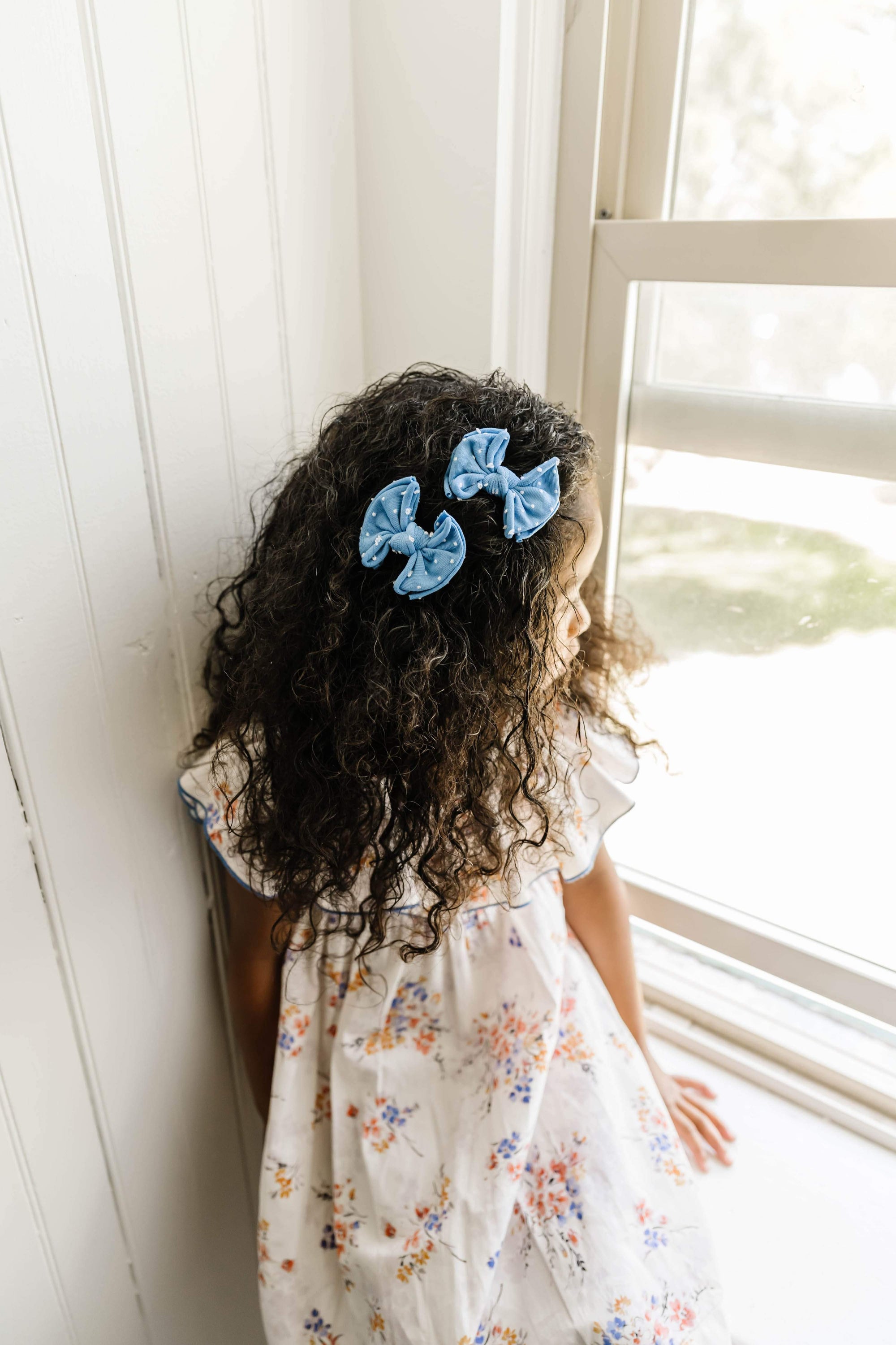 2 Pack Spandex/Nylon Baby Shab Clips One Size: terracotta dot-Baby Bling Bows
