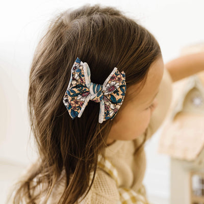 2 Pack Printed Soft Nylon Baby Fab Clips: marigold-Baby Bling Bows