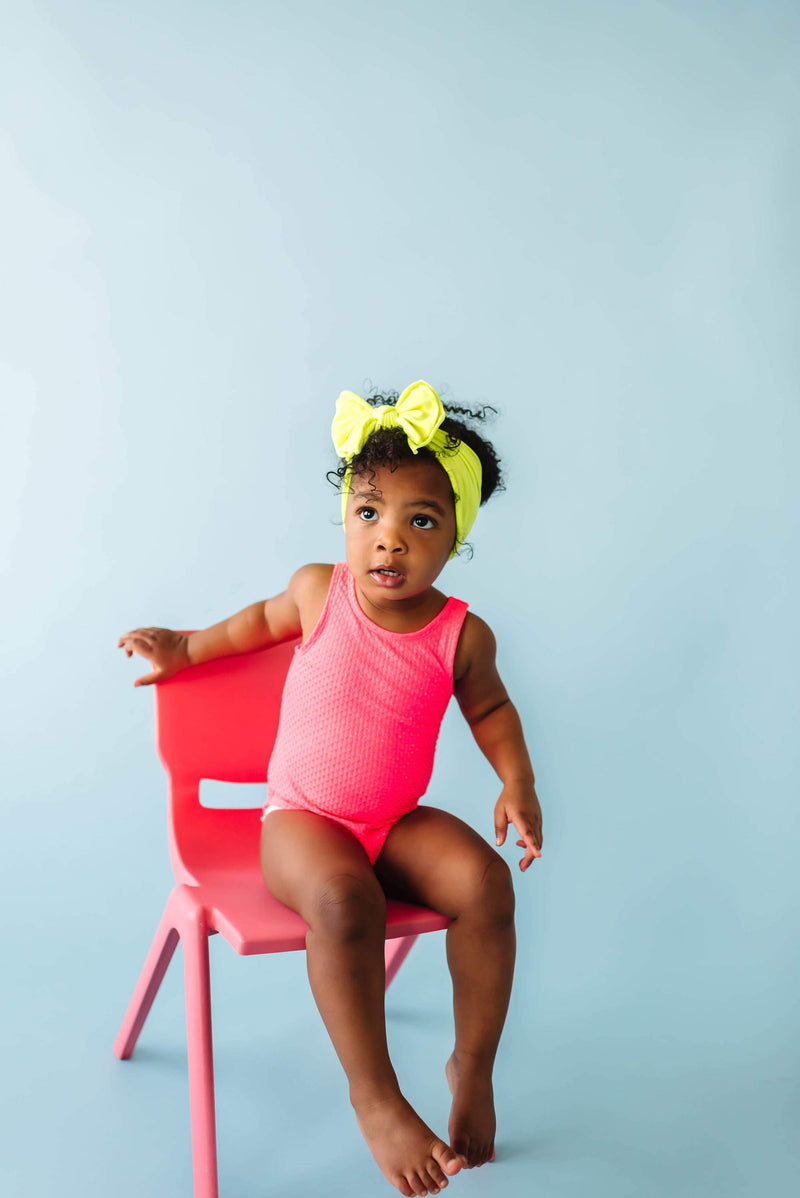 Soft Nylon/Spandex Headband Fab-BOW-Lous Style One Size: neon safety yellow-Baby Bling Bows