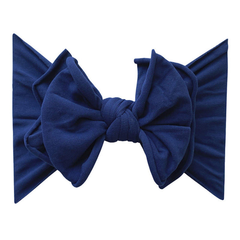 Soft Nylon/Spandex Headband Fab-BOW-Lous Style One Size: navy-Baby Bling Bows