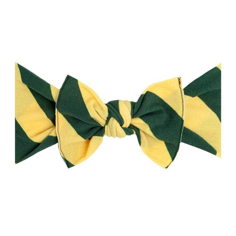 Soft Printed Nylon Headband KNOT One Size: green/yellow-Baby Bling Bows