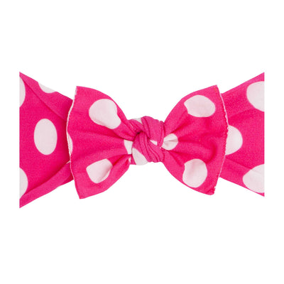 PRINTED KNOT: hot pink polka dot-Baby Bling Bows