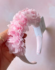 CHIFFON FLOWER HARD HEADBAND: pink