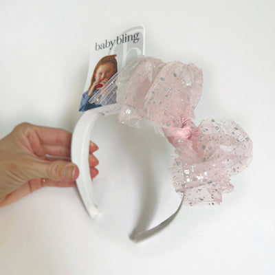 TULLE FAB HARD HEADBAND: princess pink / ballet pink