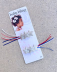 2PK NOVELTY SHOOTING STAR CLIPS: silver / red, white & blue