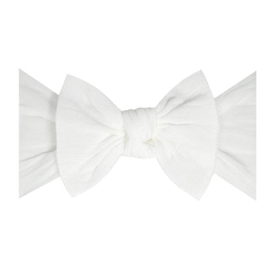 Soft Nylon Headband Knot One Size: white-Baby Bling Bows