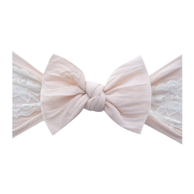 LACE KNOT: petal ivory LE-Baby Bling Bows