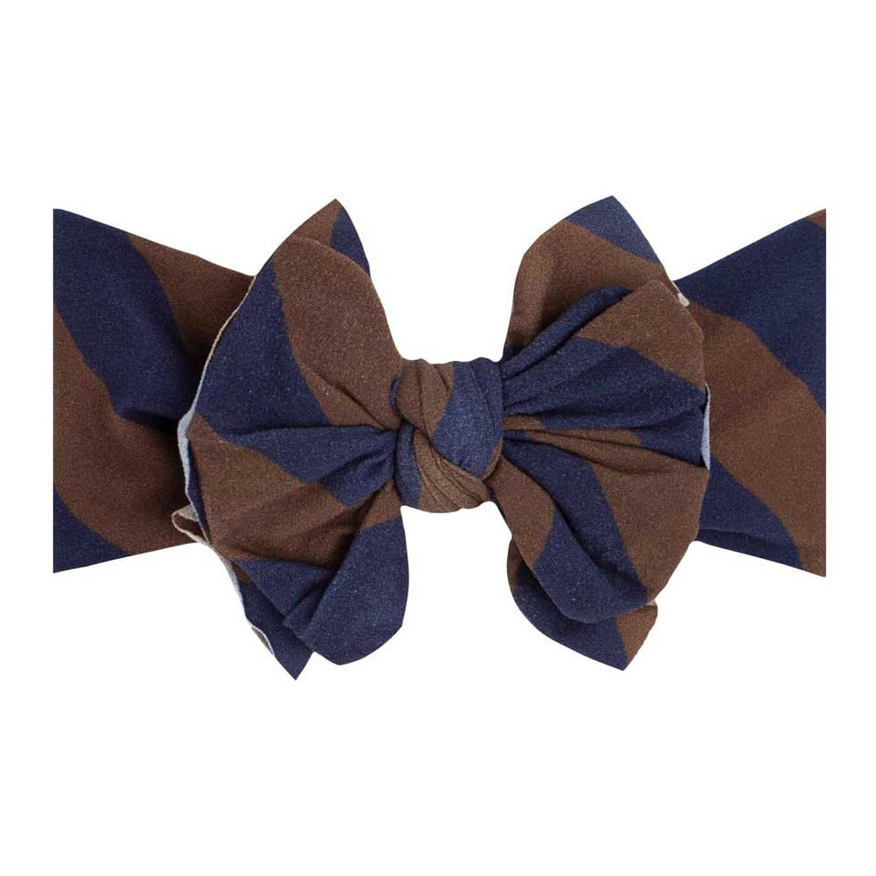 Soft Nylon Headband Printed FAB-BOW-LOUS One Size: navy/bronze-Baby Bling Bows