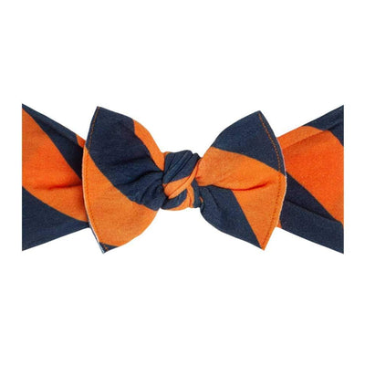 Soft Printed Nylon Headband KNOT One Size: navy/orange-Baby Bling Bows
