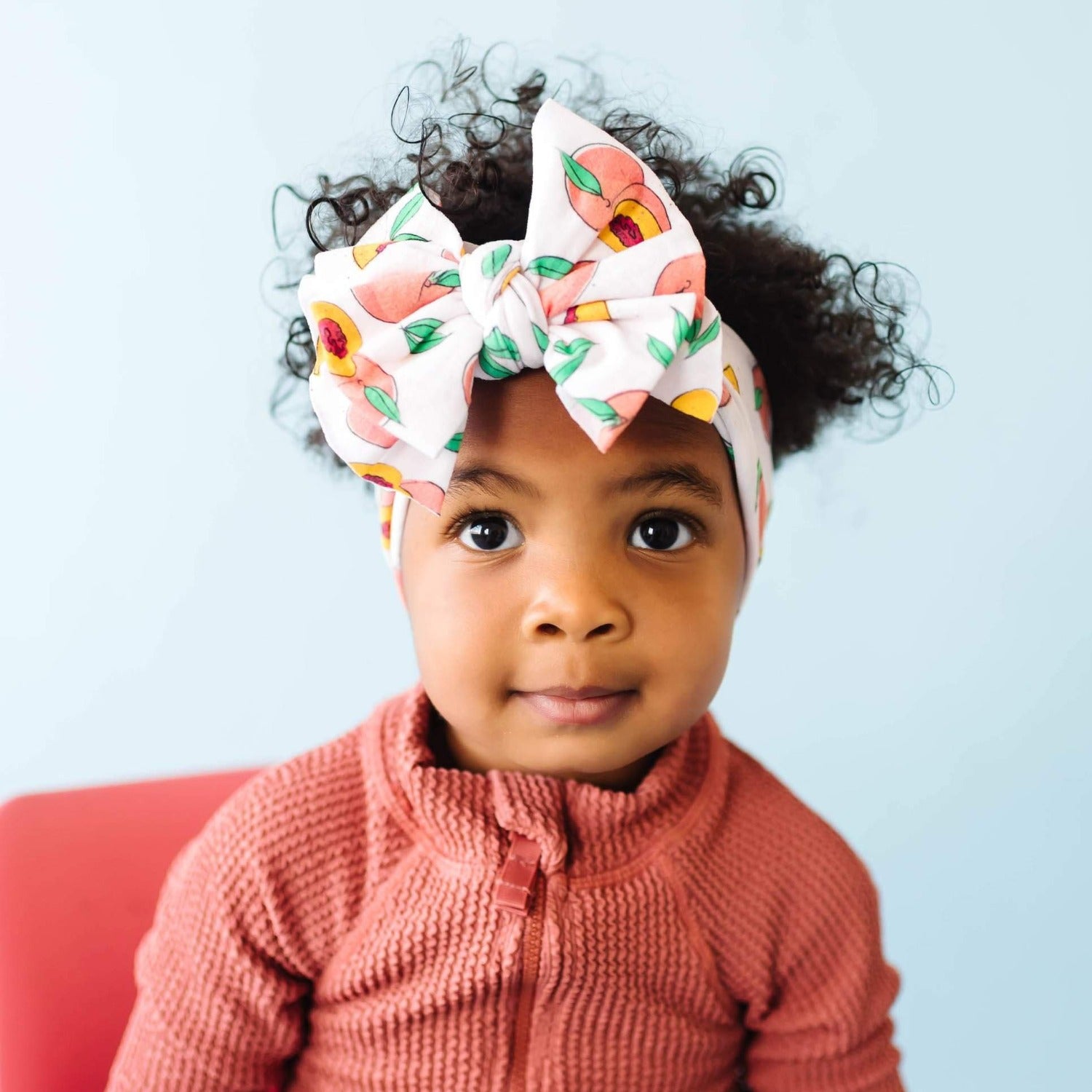 Soft Nylon Headband Printed FAB-BOW-LOUS One Size: just peachy-Baby Bling Bows