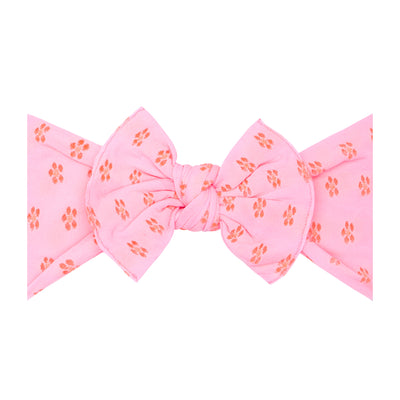PATTERNED KNOT: pink / neon coral flower