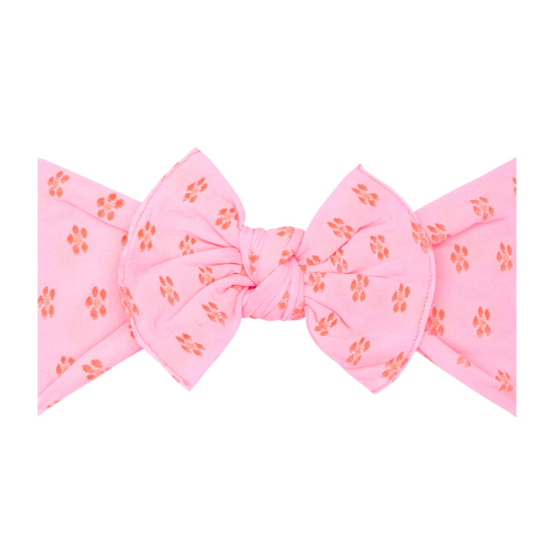 PATTERNED KNOT: pink / neon coral flower
