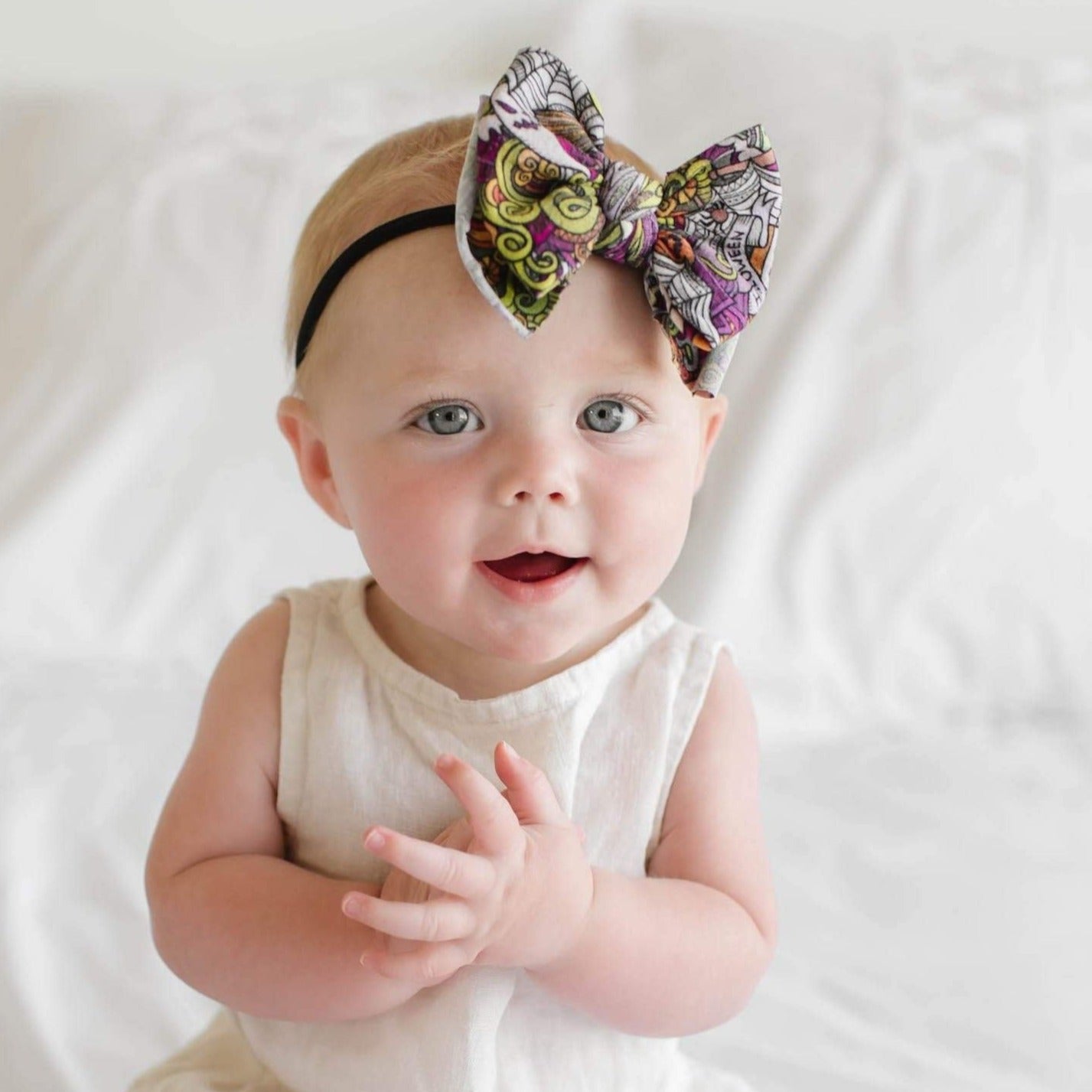 PRINTED LIL FAB SKINNY: black/witch 20 LE-Baby Bling Bows