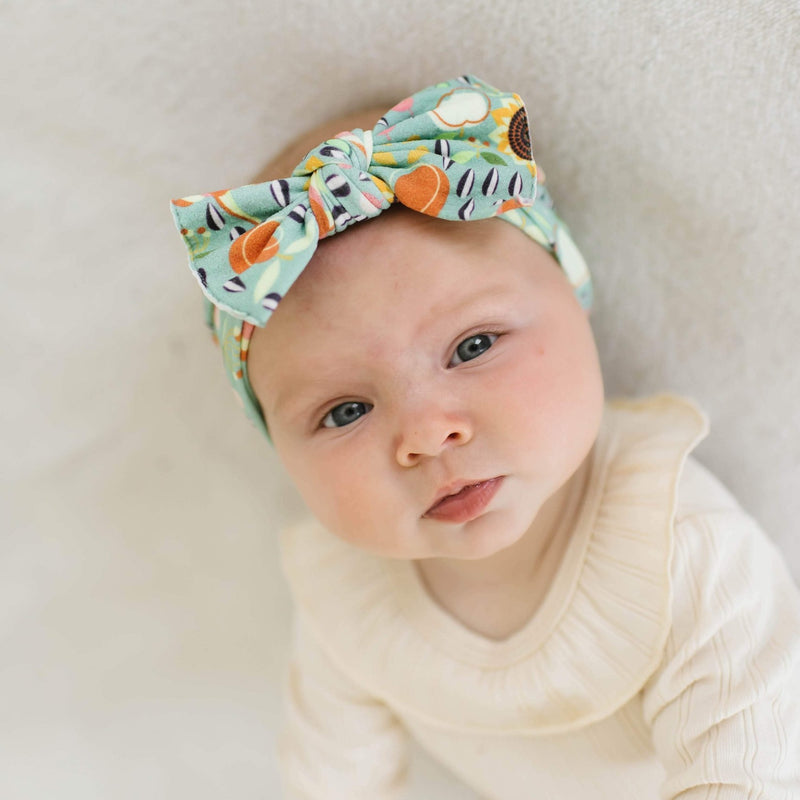 Soft Printed Nylon Headband KNOT One Size: harvest floral-Baby Bling Bows