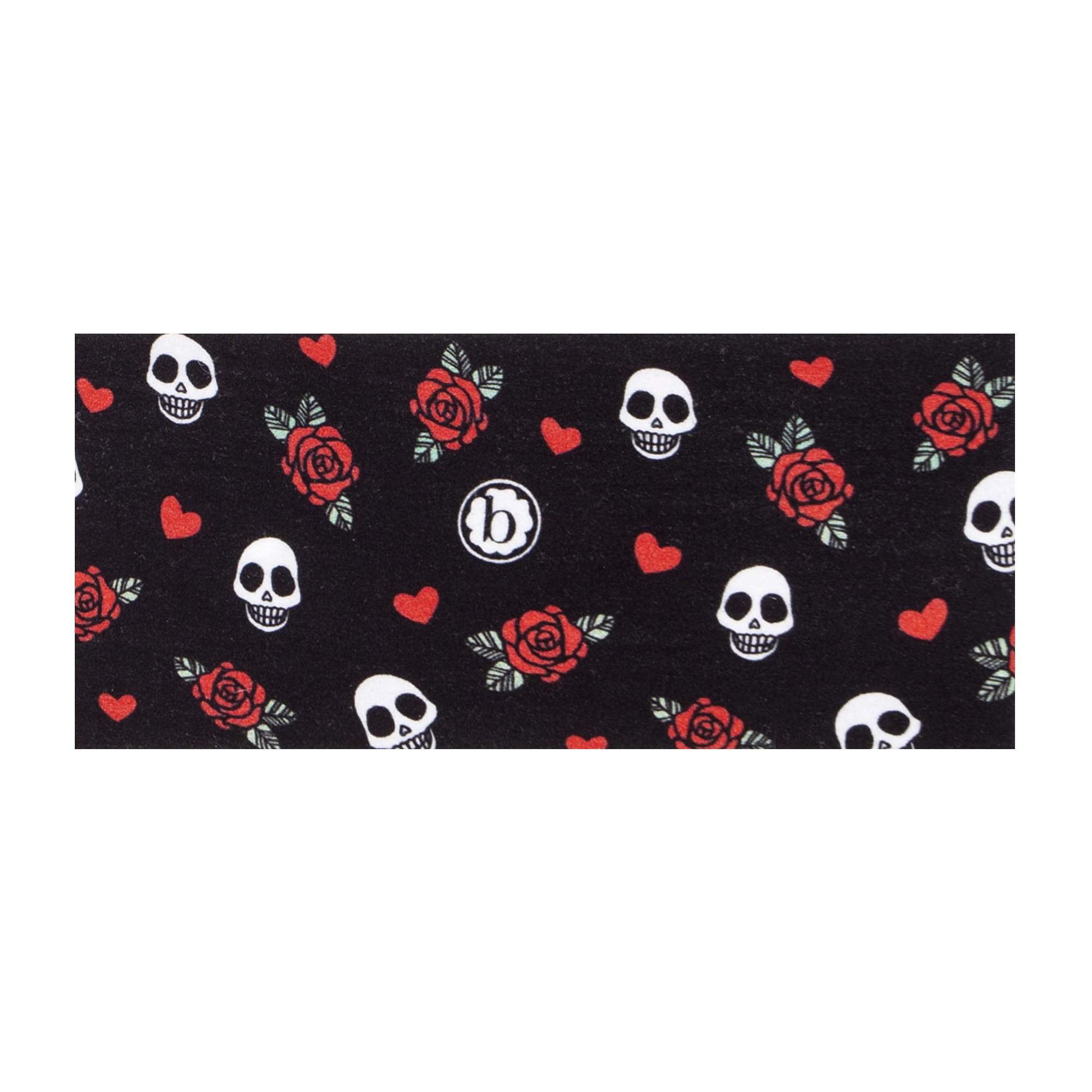 Soft Printed Nylon Headband One Size: skull n rose-Baby Bling Bows